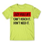 Lazy rule #1 Apple Green Men's T-shirt for Funny, Laziness