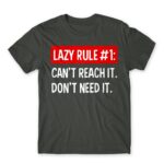 Lazy rule #1 Dark Grey Men's T-shirt for Funny, Laziness