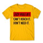 Lazy rule #1 Gold Men's Tee for Funny, Laziness