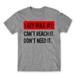 Lazy rule #1 Grey Melange Men's T-shirt for Funny, Laziness