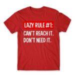 Lazy rule #1 Red Men's Tee for Funny, Laziness
