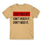 Lazy rule #1 Sand Men's Tee for Funny, Laziness