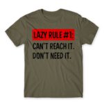 Lazy rule #1 Zinc Men's T-shirt for Funny, Laziness