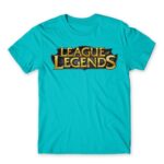 League Of Legends Logo Atoll Blue Men's Tee for Gaming, League Of Legends