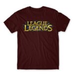 League Of Legends Logo Burgundy Men's Tee for Gaming, League Of Legends