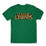 League Of Legends Logo Kelly Green Men's T-shirt for Gaming, League Of Legends