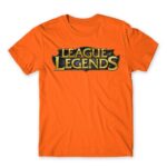 League Of Legends Logo Orange Men's T-shirt for Gaming, League Of Legends