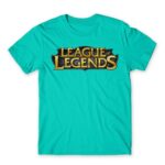 League Of Legends Logo Turquoise Men's Tee for Gaming, League Of Legends