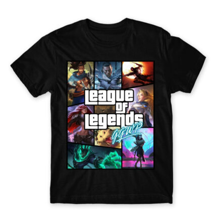 League os Legends GTA Black Men's T-shirt for Gaming, League Of Legends