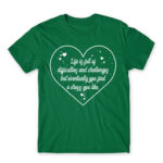 Life is full of Obstacles Kelly Green Men's T-shirt for Funny, Shopping