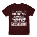 Limited Edition Bus Driver Burgundy Men's Tee for Bus Driver, Work