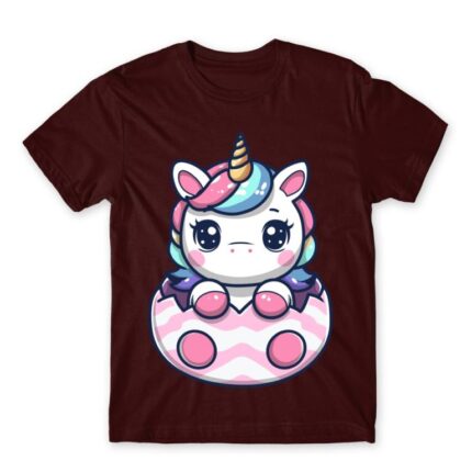 Little Eggshell Unicorn Burgundy Men's T-shirt for Anime, Original Art