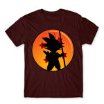 Little Goku Burgundy Men's Tee for Anime, Dragon Ball