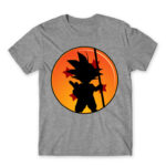 Little Goku Grey Melange Men's Tee for Anime, Dragon Ball