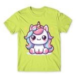 Little Star Unicorn Apple Green Men's T-shirt for Anime, Original Art