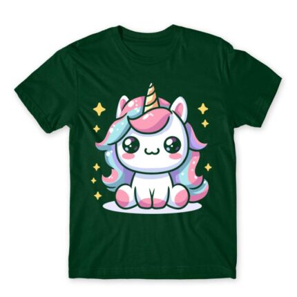 Little Star Unicorn Bottle Green Men's T-shirt for Anime, Original Art