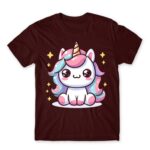 Little Star Unicorn Burgundy Men's Tee for Anime, Original Art