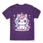 Little Star Unicorn Dark Purple Men's Tee for Anime, Original Art