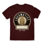 Locomotive express Burgundy Men's Tee for Train Conductor, Work