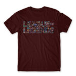 LoL Character Logo Burgundy Men's T-shirt for Gaming, League Of Legends