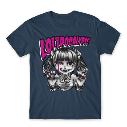 Lolipocalypse Magenta Denim Men's T-shirt for Anime, Original Character