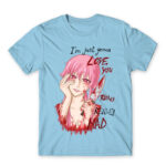 Love you really mad Sky Blue Men's Tee for Anime, The Future Diary