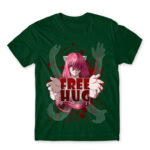 Lucy Free Hug Bottle Green Men's T-shirt for Anime, Elfen Lied