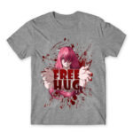 Lucy Free Hug Grey Melange Men's T-shirt for Anime, Elfen Lied