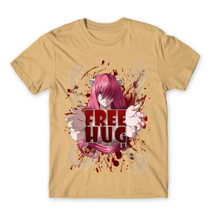 Lucy Free Hug Sand Men's Tee for Anime, Elfen Lied