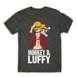 Luffy Color Dark Grey Men's T-shirt for Anime, One Piece