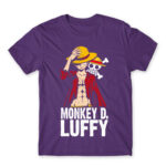 Luffy Color Dark Purple Men's Tee for Anime, One Piece