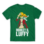 Luffy Color Kelly Green Men's Tee for Anime, One Piece