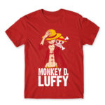 Luffy Color Red Men's T-shirt for Anime, One Piece