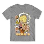 Luffy Gear 5 Grey Melange Men's Tee for Anime, One Piece