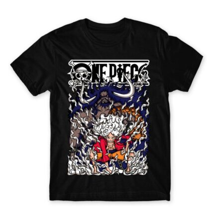 Luffy Gear 5 Power Black Men's Tee for Anime, One Piece