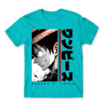 Luffy – Minimal Atoll Blue Men's T-shirt for Anime, One Piece
