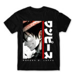 Luffy – Minimal Black Men's T-shirt for Anime, One Piece