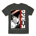 Luffy – Minimal Dark Grey Men's T-shirt for Anime, One Piece