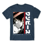 Luffy – Minimal Denim Men's T-shirt for Anime, One Piece