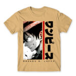 Luffy – Minimal Sand Men's Tee for Anime, One Piece
