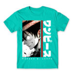 Luffy – Minimal Turquoise Men's Tee for Anime, One Piece