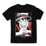 Luffy Smile Black Men's Tee for Anime, One Piece
