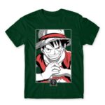 Luffy Smile Bottle Green Men's Tee for Anime, One Piece