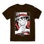 Luffy Smile Chocolate Men's T-shirt for Anime, One Piece