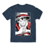 Luffy Smile Denim Men's Tee for Anime, One Piece