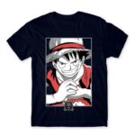 Luffy Smile Navy Men's Tee for Anime, One Piece
