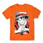 Luffy Smile Orange Men's Tee for Anime, One Piece