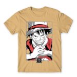 Luffy Smile Sand Men's T-shirt for Anime, One Piece
