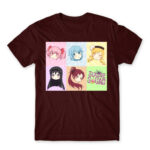 Madoka Squad Burgundy Men's T-shirt for Anime, Puella Magi Madoka Magica