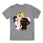 Marichat Grey Melange Men's Tee for Anime, Miraculous Ladybug